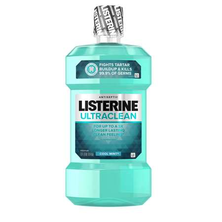 Antiseptic Ultraclean Cool Mint Mouthwash 1 Liter Bottle, PK6 -  LISTERINE, 5242267